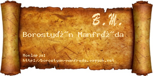 Borostyán Manfréda névjegykártya